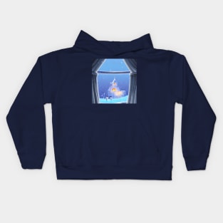 Christmas Penguin with Emperor Penguin in the Snow Kids Hoodie